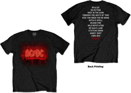 AC/DC Unisex T-Shirt - Dark Stage/Track list (Back Print)
