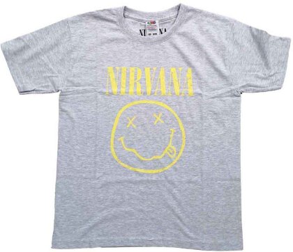 Nirvana Kids T-Shirt - Yellow Happy Face - Grösse 98/104