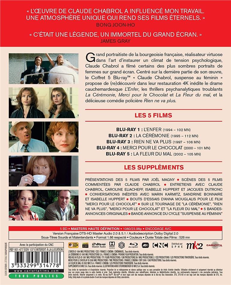 Claude Chabrol Suspense Au Feminin L Enfer La Ceremonie Rien Ne Va Plus Merci Pour Le Chocolat La Fleur Du Mal 5 Blu Ray Cede Com