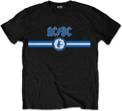 AC/DC Unisex T-Shirt - Blue Logo & Stripe