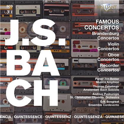 Pieter-Jan Belder, Musica Amphion, Thomas Zehetmair, Amsterdam Bach Soloists, Andrius Puskunigis, … - Famous Concertos (5 CD)