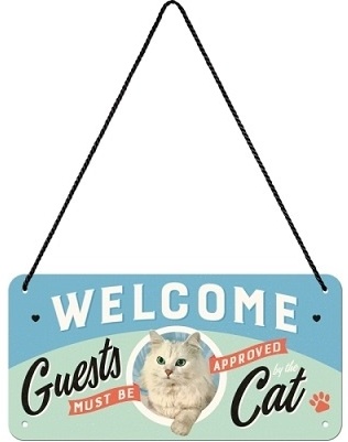 Hängeschild. Animal Club / Welcome Guests Cat