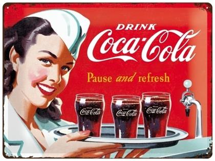 Blechschild. Coca-Cola / Waitress