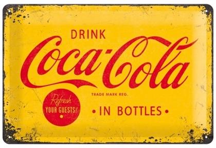 Blechschild. Coca-Cola / Logo Yellow
