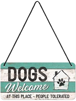 Hängeschild. PfotenSchild / Dogs Welcome