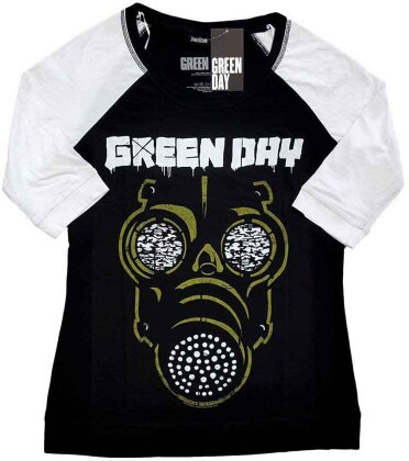 Green Day Ladies Raglan T-Shirt - Green Mask