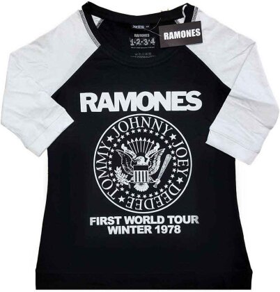 Ramones Ladies Raglan T-Shirt - First World Tour 1978