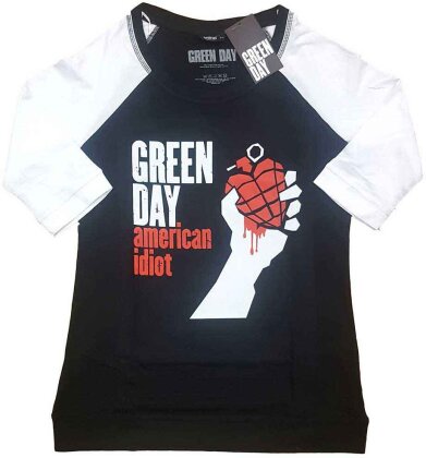 Green Day Ladies Raglan T-Shirt - American Idiot