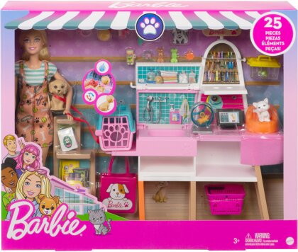 Barbie Haustiersalon Set - Spielset, Puppe, Hundesalon,
