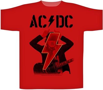 AC/DC - Angus Pwr Up (Red Tee) T-Shirt