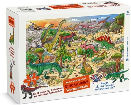 Dinosaurier Wimmelpuzzle - 48 XXL-Teile Bodenpuzzle