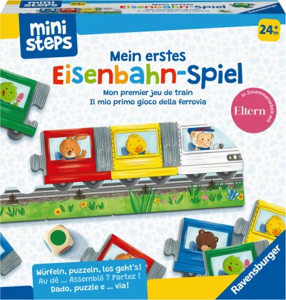 Ravensburger ministeps 4187 Mein erstes Eisenbahn-Spiel, Erstes Würfel- und Puzzlespiel zum Farbenlernen - Spielzeug ab 2 Jahre