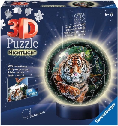 Nachtlicht: Raubkatzen - 72 Teile 3D Puzzle