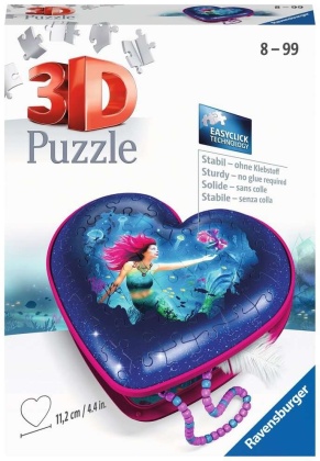 Herzschatulle: Bezaubernde Meerjungfrauen - 54 Teile 3D Puzzle