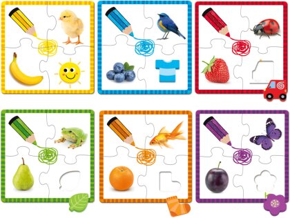 Puzzle Farben 6 Stück - 6 Puzzles à 5 Teile
