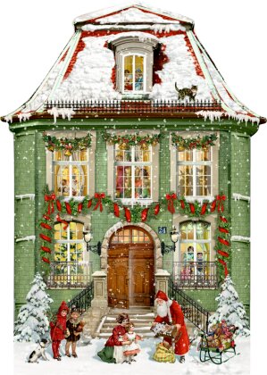 Zauberhaftes Weihnachtshaus - Wand-Adventskalender A3