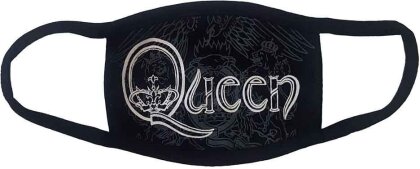 Queen: White Retro Logo - Face Mask