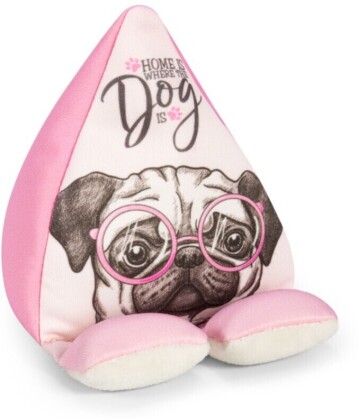 Plusheez Handykissen (Hund) - pink - Handyhalter - Aufsteller für Handys, Mini-Tablets und E-Reader - Passend für alle Handys - Mit Mikrofaserfläche zum Reinigen von Displays
