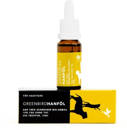 Greenbird CBD Öl 10% für Haustiere (10ml) - 1000mg CBD 0.0% THC (-275 Tropfen)