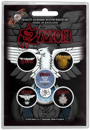 Saxon Button Badge Pack - Wheels Of Steel