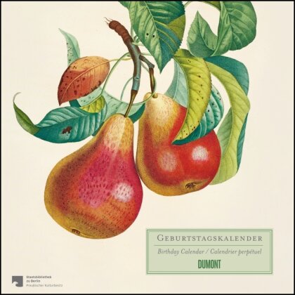 Geburtstagskalender »Alte Obstsorten« - kostbare Buchillustrationen - immerwährend - Premiumpapier - 24 x 24 cm
