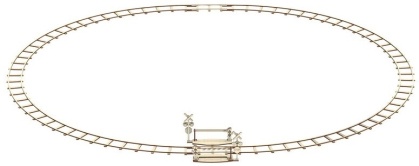 Runde Schienen mit Bahnübergang - 3D Holz Modellbausatz - 159 Teile
