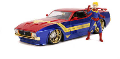 1:24 1973 Ford Mustang Mach 1 W/Captain Marvel Fig