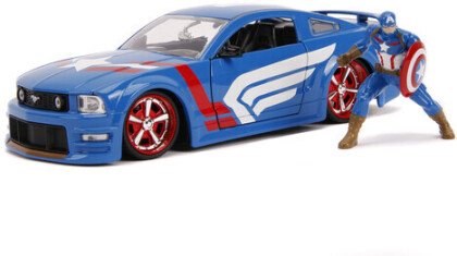 1:24 2006 Ford Mustang Gt W/Captain America Figure