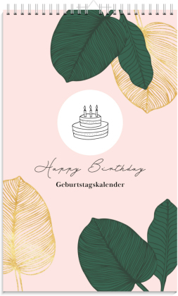 Geburtstagskalender immerwährend - Jahresunabhängiger Kalender für Geburtstage in rosa
