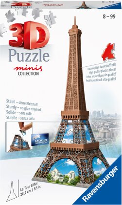 Puzzle 3D Mini Eiffelturm - 54 Teile, 18.3x11.5x3.7 cm,