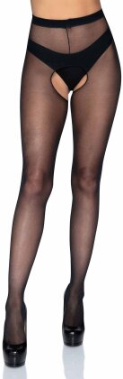 Sheer Crotchless Pantyhose - One Size - Taille Onesize