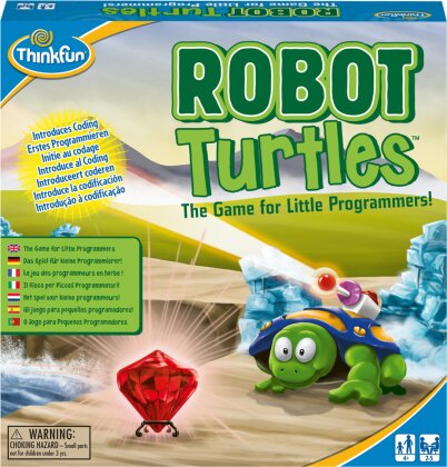 Robot Turtles - ein Kinderspiel bei dem Kinder ab 4 Jahre mit Spaß und spielerisch erstes Programmieren lernen.