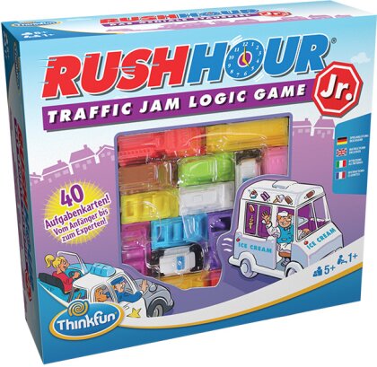 ThinkFun 76442 - Rush Hour Junior - Das bekannte Logikspiel für jüngere Kinder ab 5 Jahren. Das Stauspiel für Jungen und Mädchen.