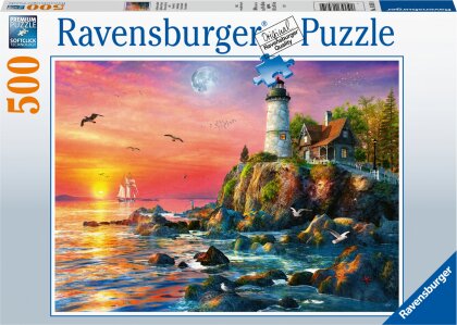 Ravensburger Puzzle 16581 - Leuchtturm am Abend - 500 Teile Puzzle für Erwachsene und Kinder ab 12 Jahren