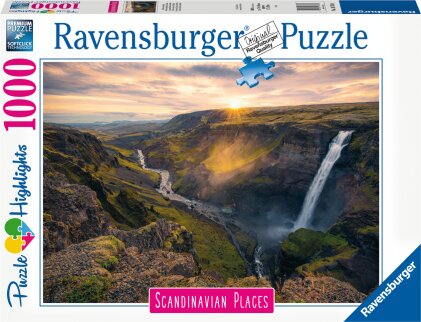 Ravensburger Puzzle Scandinavian Places 16738 - Haifoss auf Island - 1000 Teile Puzzle für Erwachsene und Kinder ab 14 Jahren