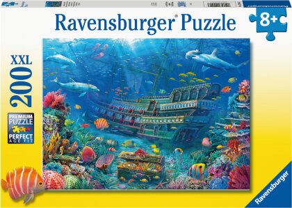 Ravensburger Kinderpuzzle - 12944 Versunkenes Schiff - Unterwasserwelt-Puzzle für Kinder ab 8 Jahren, mit 200 Teilen im XXL-Format