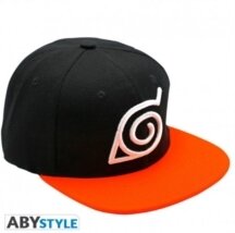NARUTO SHIPPUDEN - Snapback Cap - Black & Orange - Konoha - Grösse U