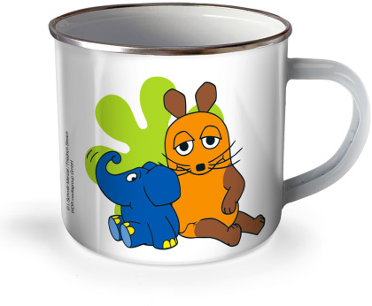 Trötsch Die Maus Emaille Becher Tasse Maus und Elefant