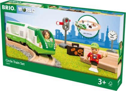 BRIO World 33847 Starter Set Reisezug - Einstieg in die BRIO Holzeisenbahn - Empfohlen ab 3 Jahren