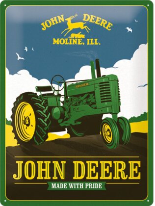 Blechschild. John Deere / Made With Pride