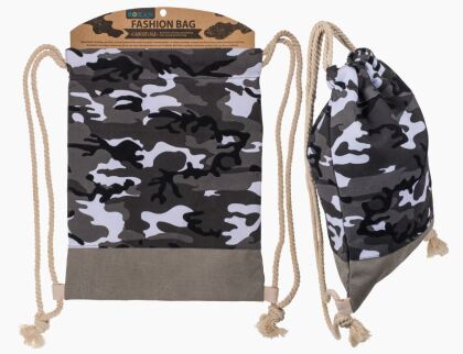 Fashion-Beutel Camouflage grau/schwarz/weiss