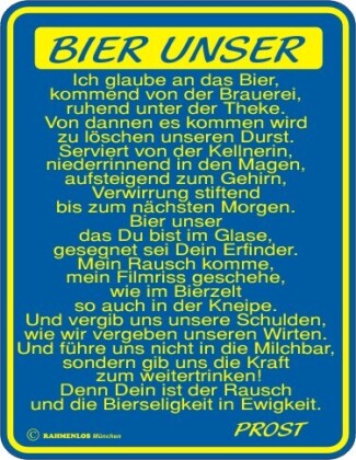 Blechschild "Bier unser"