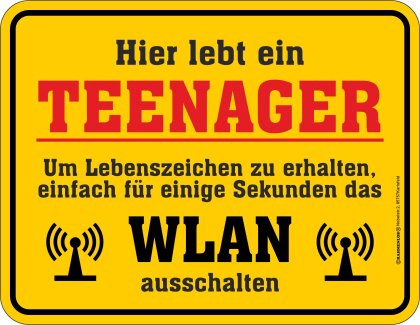 Teenager Blechschild