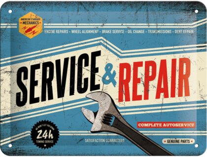 Blechschild. Best Garage / Service & Repair