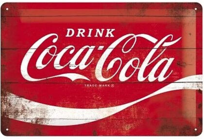 Blechschild. Coca-Cola - Logo Red Wave