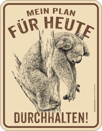 Mein Plan für heute - Durchhalten! Blechschild