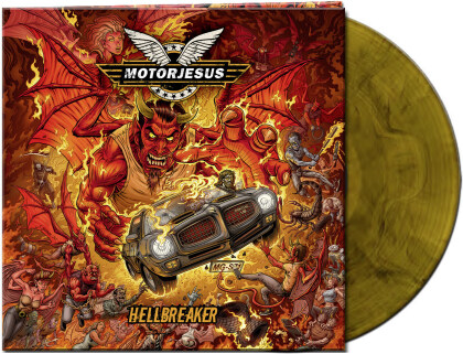 Motorjesus - Hellbreaker (Gatefold, Limited Edition, Orange/Black Marbled Vinyl, LP)