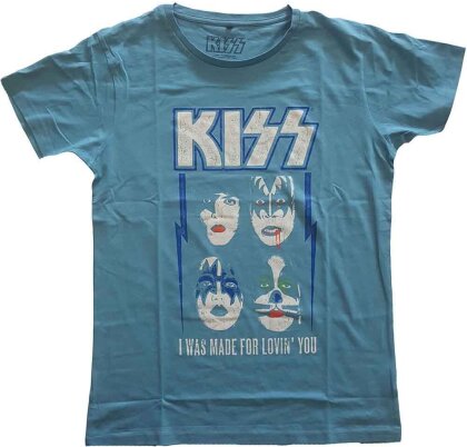 KISS Unisex T-Shirt - Made For Lovin' You (Blue)
