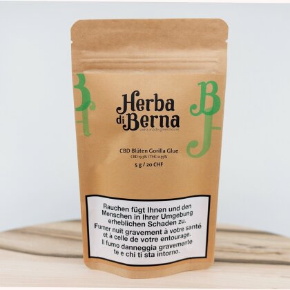 Herba di Berna Gorilla Glue Cherry Berry (50g) - Greenhouse (CBD: 13.3% THC: 0.55%)