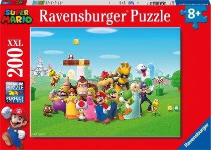 Ravensburger Kinderpuzzle - 12993 Super Mario Abenteuer - Puzzle für Kinder ab 8 Jahren, mit 200 Teilen im XXL-Format